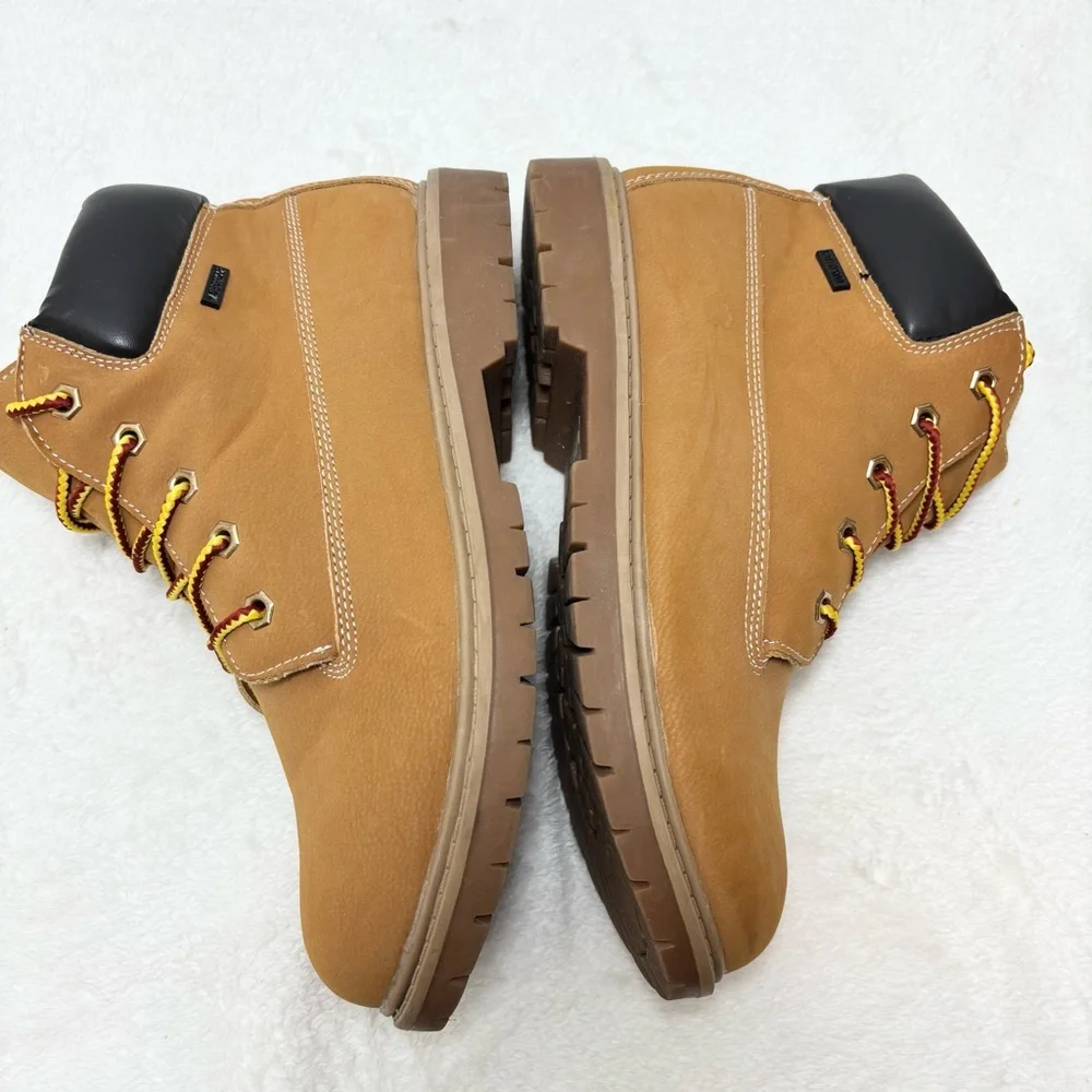 TRAIL GUIDE Waterproof Tan Leather Boots with Black‎ Collar Size 7M